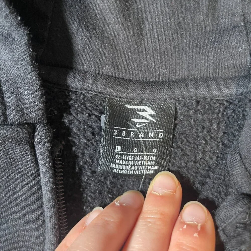 Nike 3 Brand Full Zip Hooded sweatshirt in Black - Boys Large (12-13 yrs) - Picture 3 of 6
